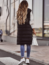 Men's Insulated Knee-Length Puffer Vest - Warm & Stylish Winter Outerwear