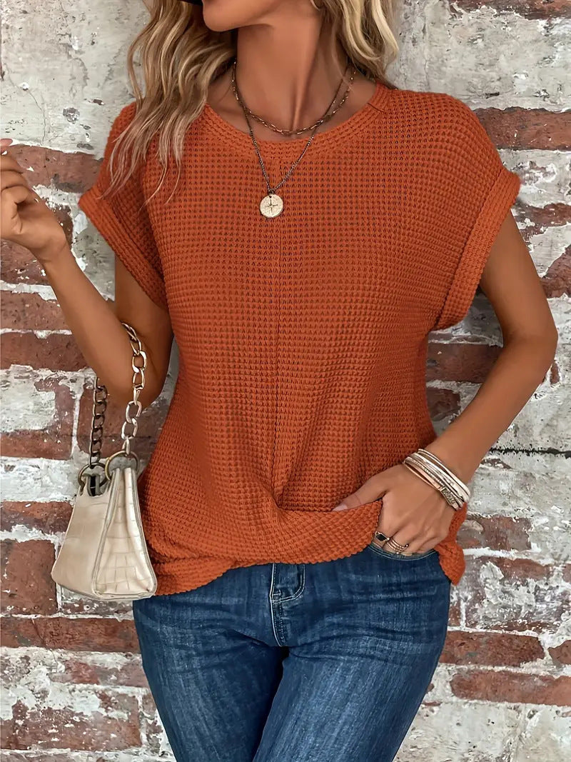 Pauline Women's Textured Short-Sleeve Top - Stylish & Comfortable Casual Wear