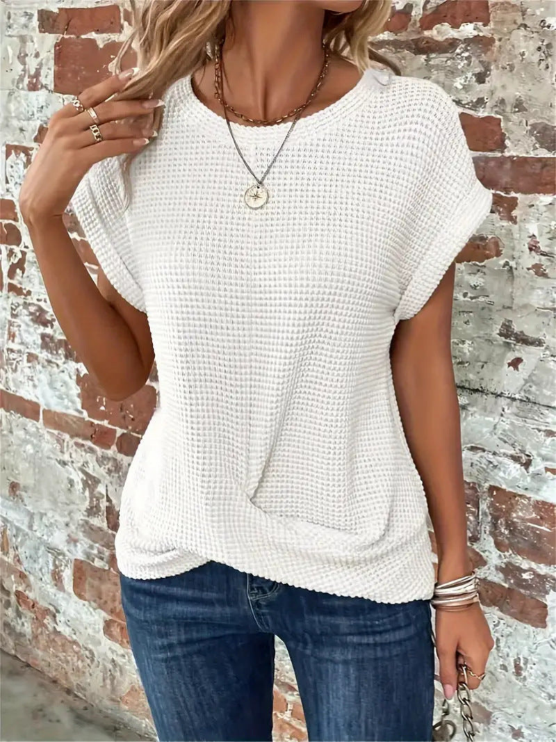 Pauline Women's Textured Short-Sleeve Top - Stylish & Comfortable Casual Wear