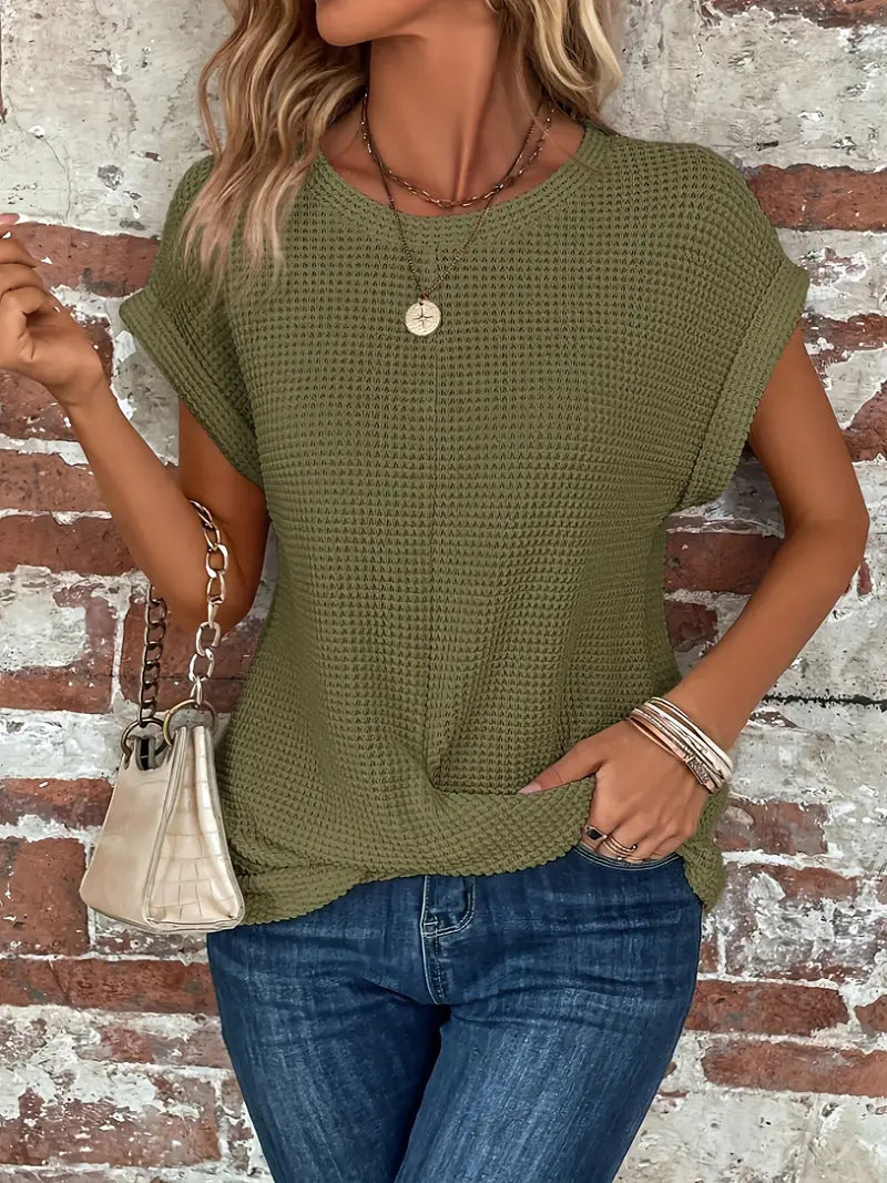 Pauline Women's Textured Short-Sleeve Top - Stylish & Comfortable Casual Wear