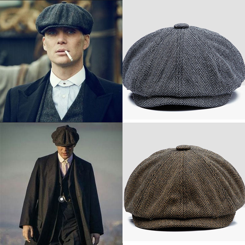 Men's Peaky Blinders Style Flat Cap - Classic Vintage Look