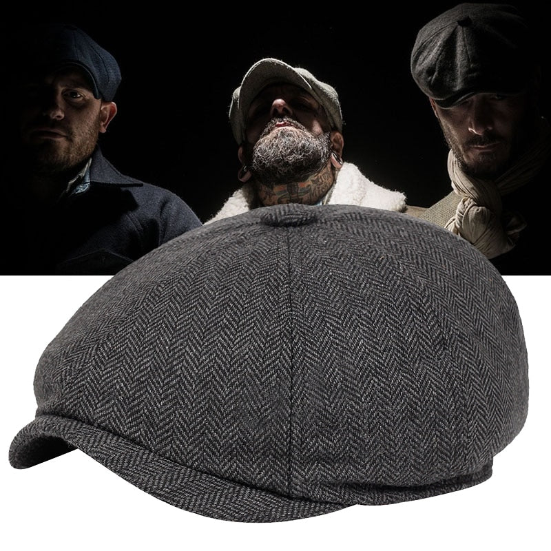 Men's Peaky Blinders Style Flat Cap - Classic Vintage Look