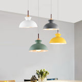 Modern Single Pendant Dome Light | Scandinavian Metal Hanging Lamp