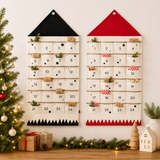 Christmas Fabric Advent Calendar – 24 Refillable Pockets & Hanging Design