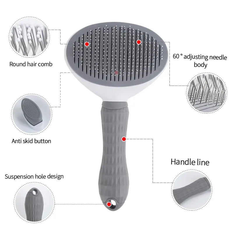 Self-Cleaning Pet Care Brush - Effortless Grooming Comb for Dogs & Cats