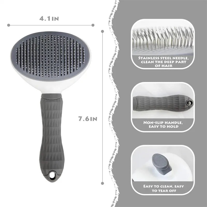 Self-Cleaning Pet Care Brush - Effortless Grooming Comb for Dogs & Cats