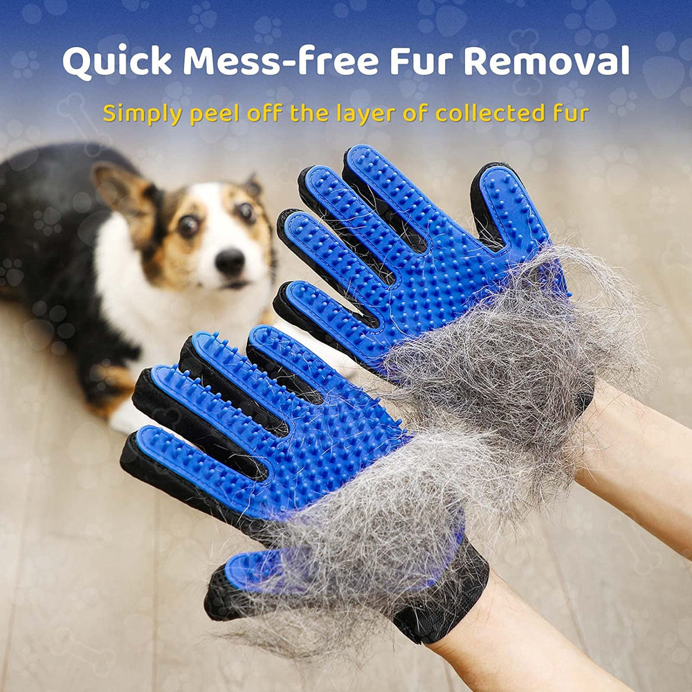 Pet Grooming Glove - Soft & Efficient Hair Remover for Dogs & Cats | Gentle Deshedding Tool for Easy Fur Removal