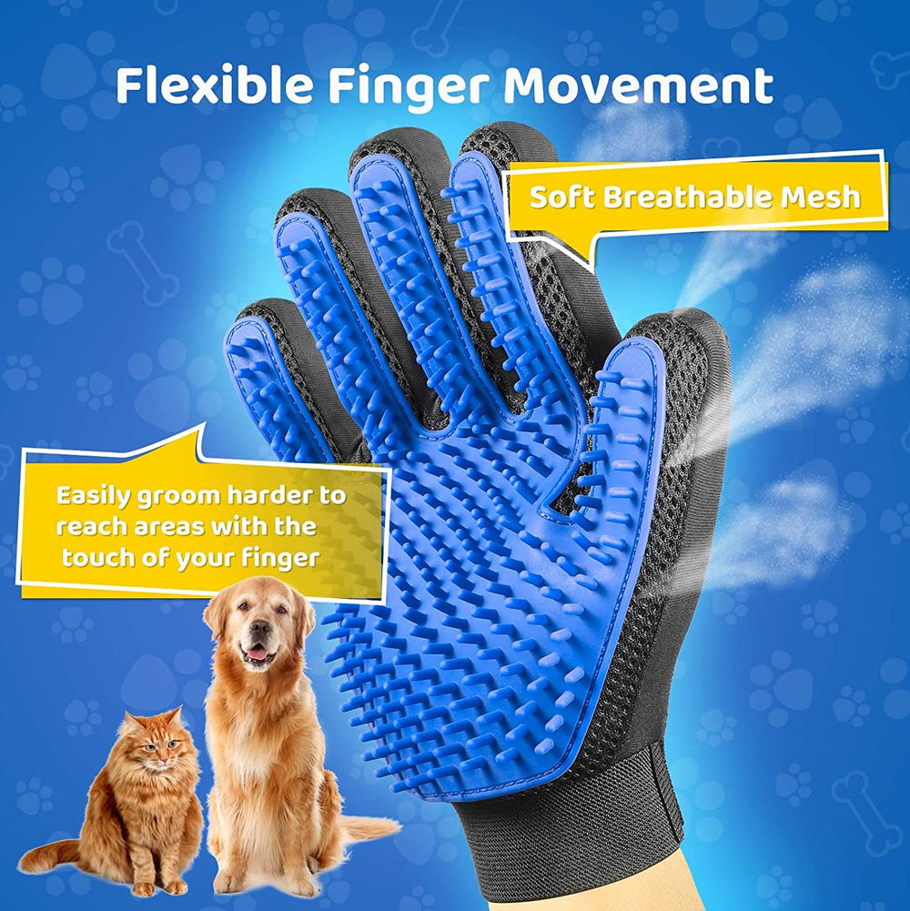 Pet Grooming Glove - Soft & Efficient Hair Remover for Dogs & Cats | Gentle Deshedding Tool for Easy Fur Removal