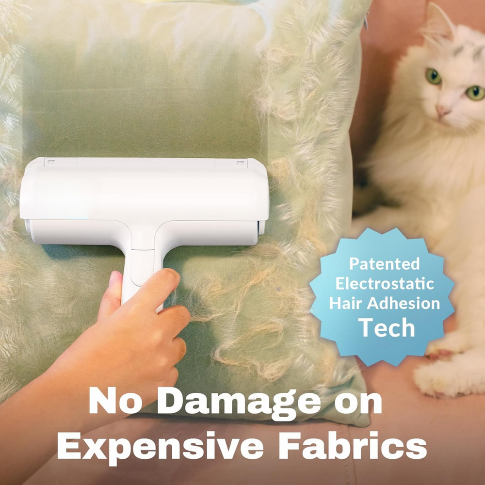 Self-Cleaning Pet Hair Remover Lint Roller - Effortless Fur Removal for Dogs & Cats