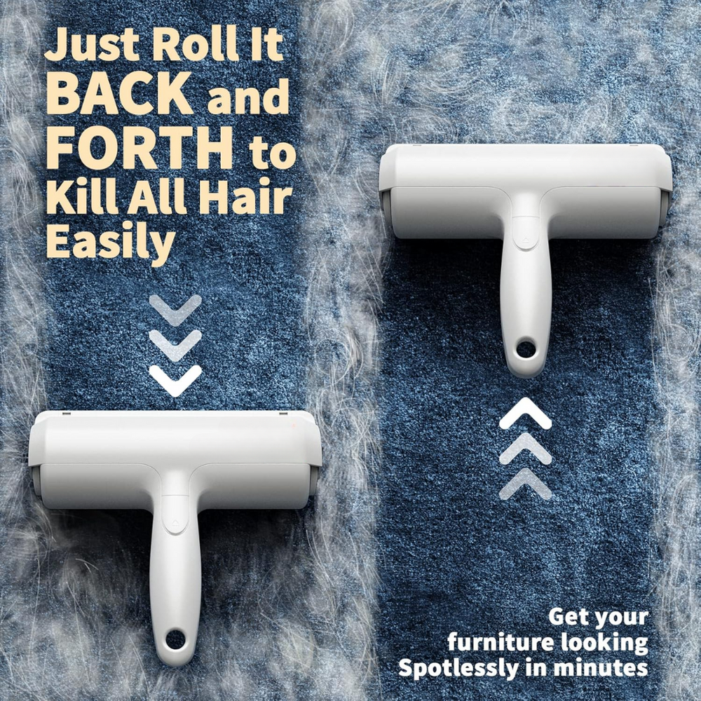 Self-Cleaning Pet Hair Remover Lint Roller - Effortless Fur Removal for Dogs & Cats