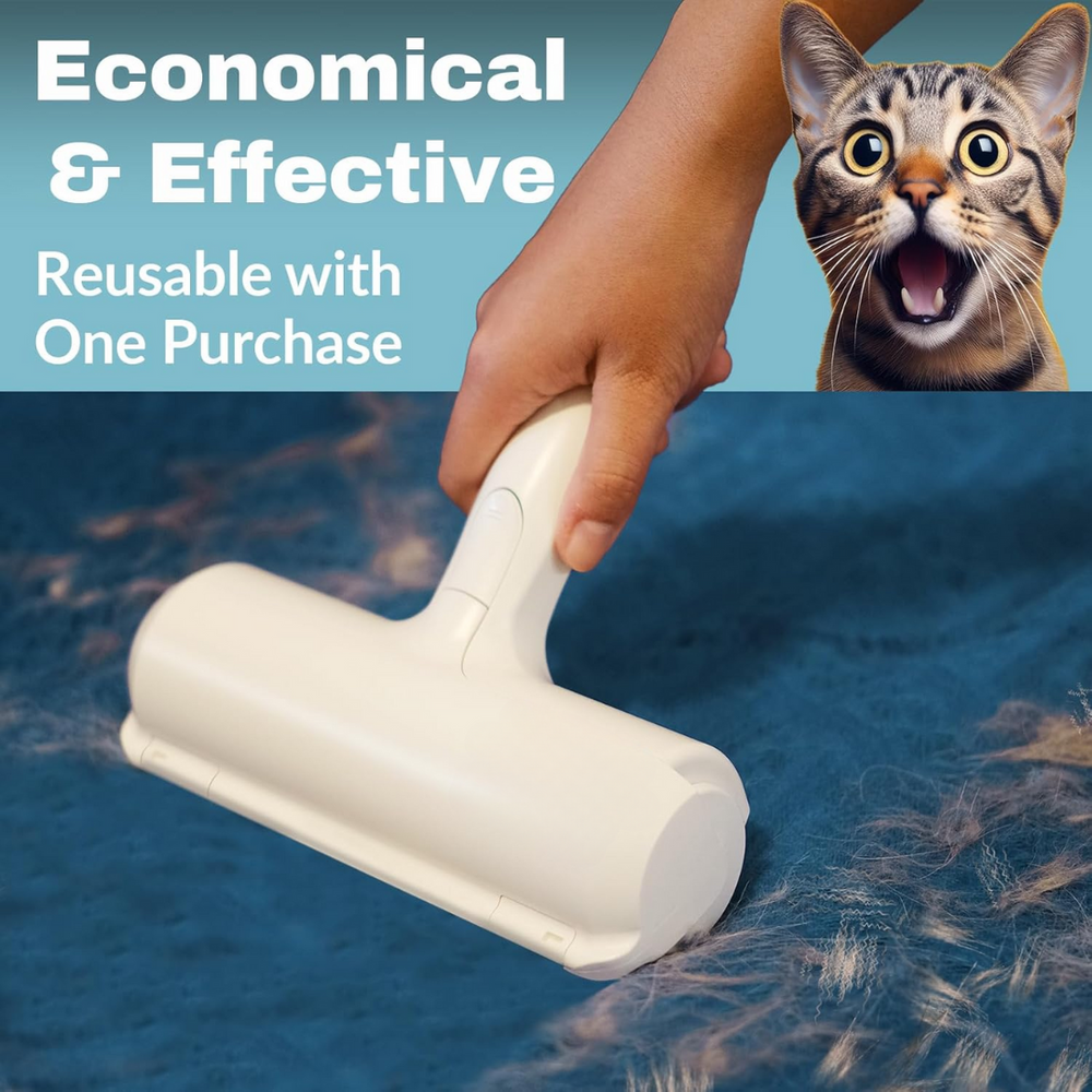Self-Cleaning Pet Hair Remover Lint Roller - Effortless Fur Removal for Dogs & Cats