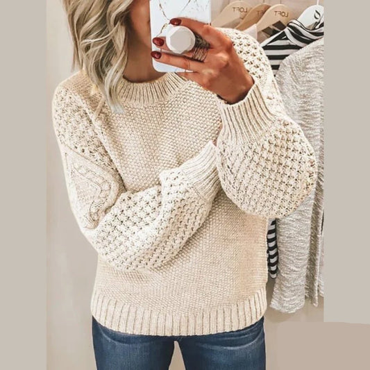 Nadine - Weicher Damen Strickpullover aus hochwertiger Wolle | Bequemer, modischer Pullover für Herbst und Winter