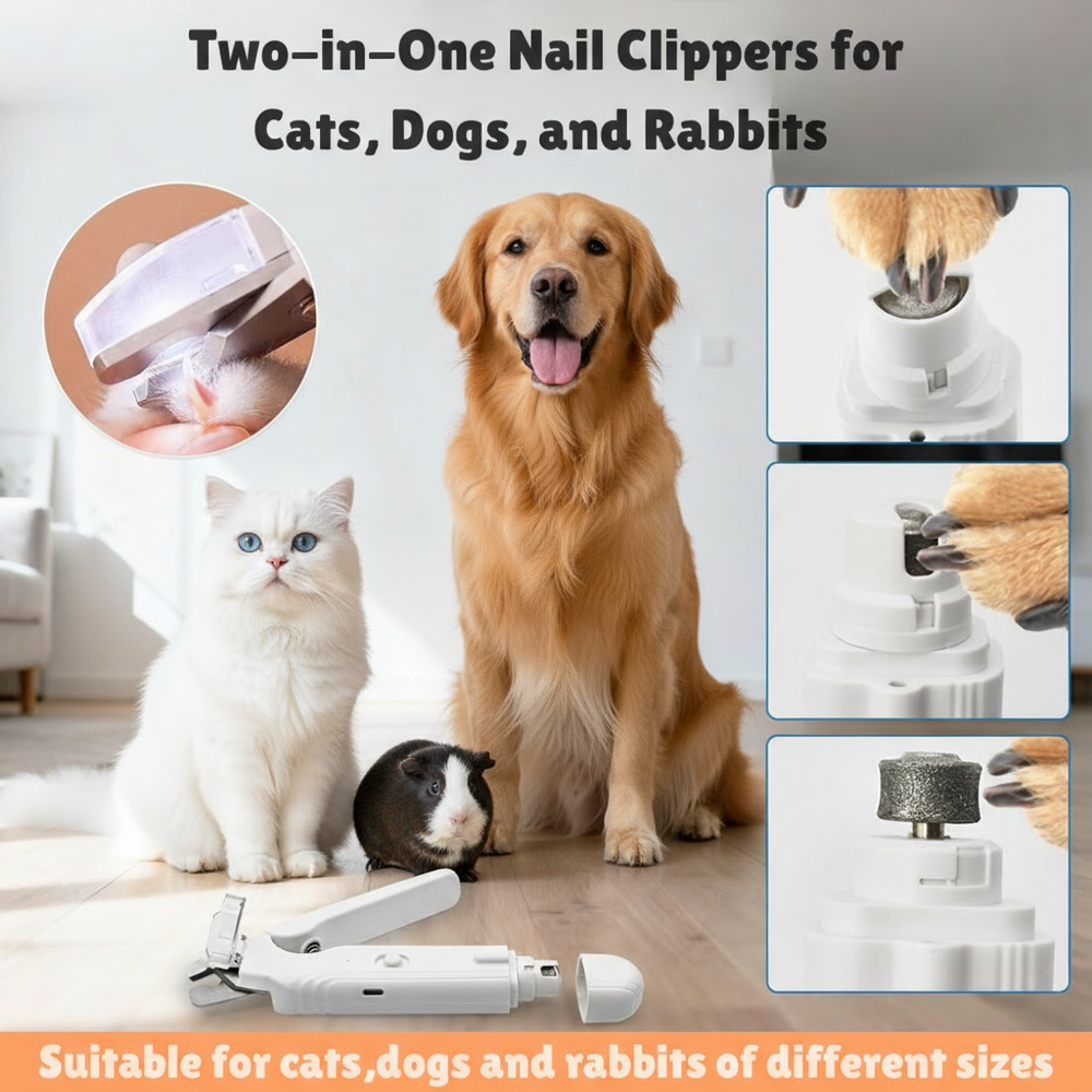 LED Pet Nail Clipper – Blood-Line Light, Nail Catcher & File for Dogs & Cats