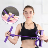 Full-Body Sit-Up Resistance Trainer – Foot Pedals, Elastic Bands & 4/6 Strand Levels