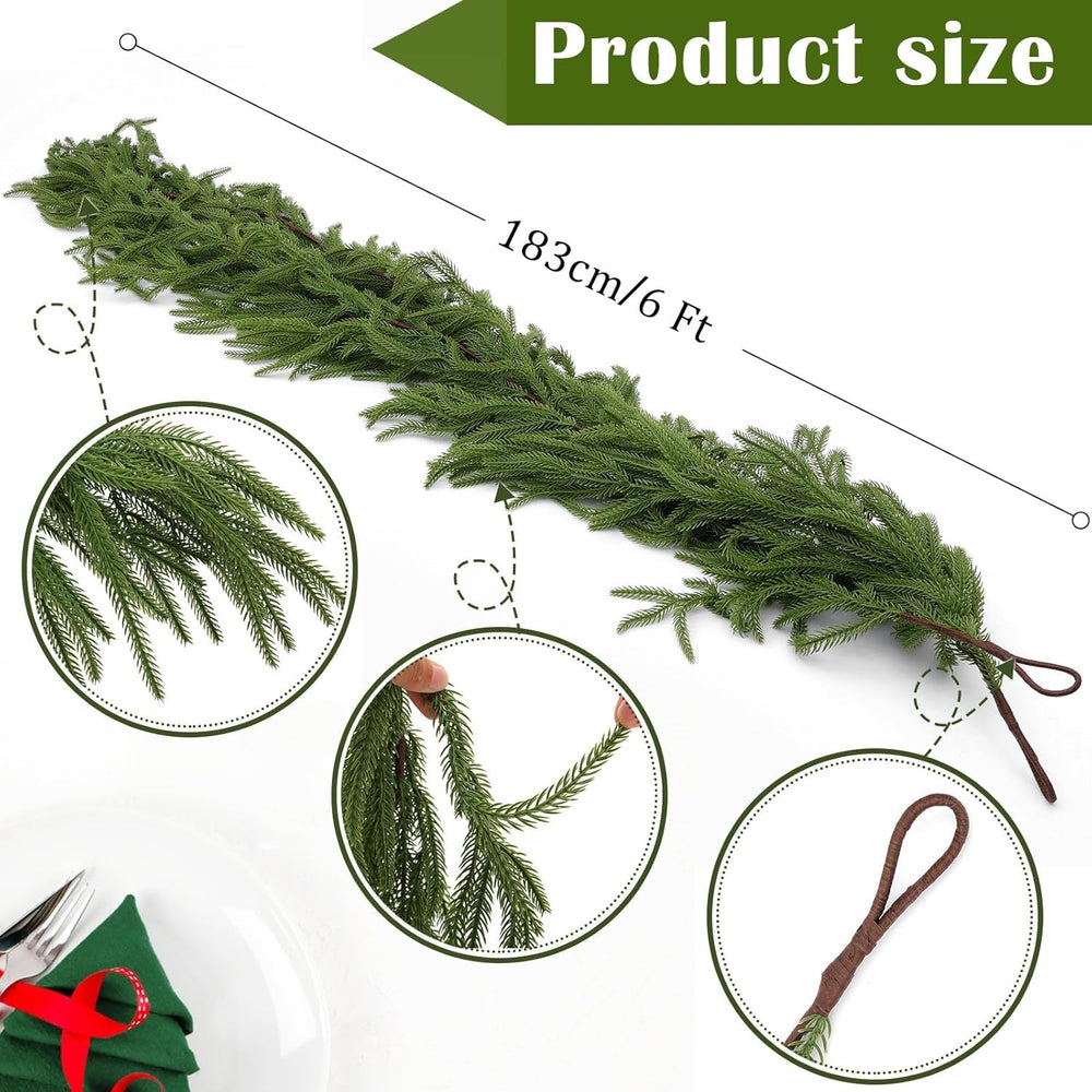 Premium Pine Garland - Lush Greenery for Holiday Decor, Wreaths & Home Accents