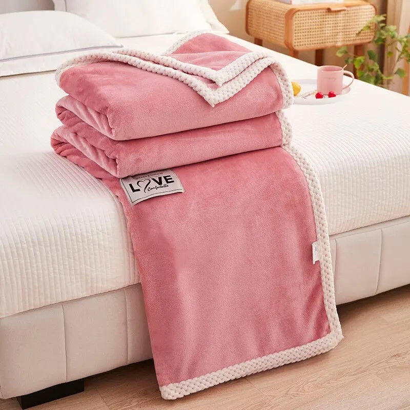 Blush Cozy Pink Flannel Fleece Blanket - Ultra Soft, Warm & Stylish Throw for Home Décor