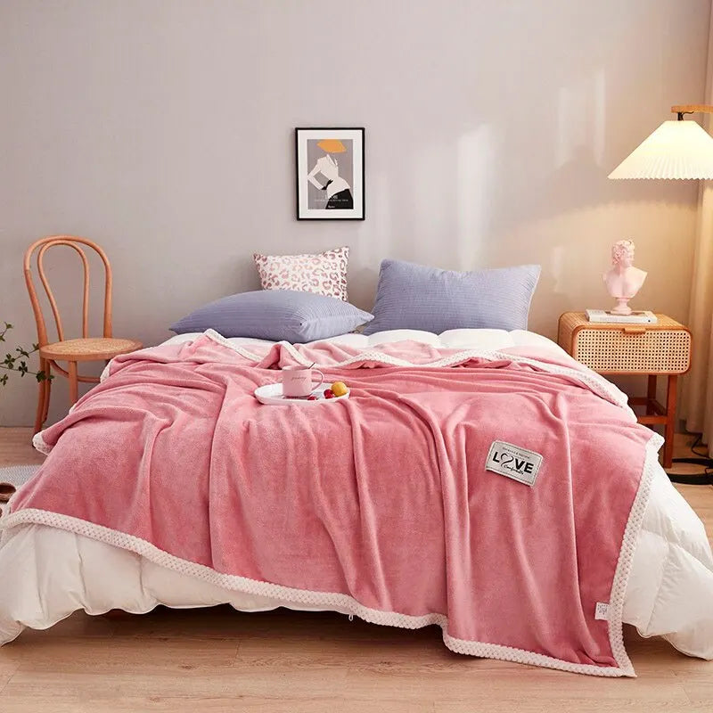 Blush Cozy Pink Flannel Fleece Blanket - Ultra Soft, Warm & Stylish Throw for Home Décor