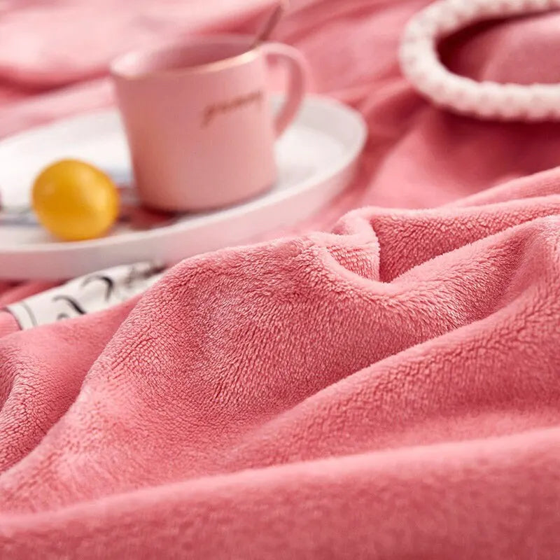 Blush Cozy Pink Flannel Fleece Blanket - Ultra Soft, Warm & Stylish Throw for Home Décor