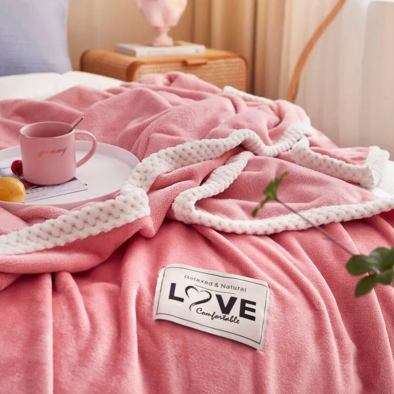 Blush Cozy Pink Flannel Fleece Blanket - Ultra Soft, Warm & Stylish Throw for Home Décor