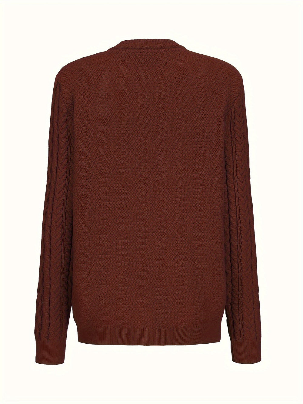 Plain Knitted Cardigan with Button Closure and Pockets - Olivia