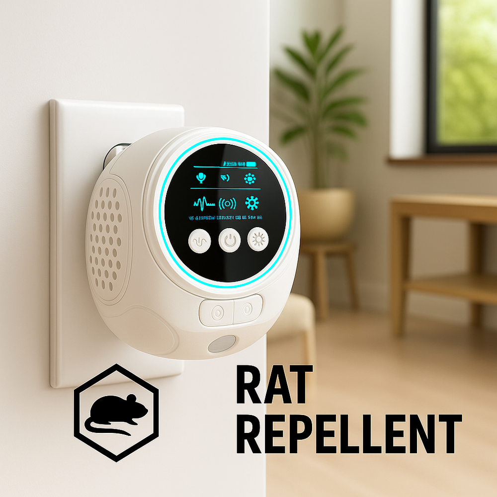 Ultrasonic Rodent Deterrent - Silent & Effective for Indoor/Outdoor Use, Covers 3200 sq ft