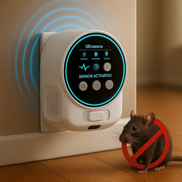 Ultrasonic Rodent Deterrent - Silent & Effective for Indoor/Outdoor Use, Covers 3200 sq ft