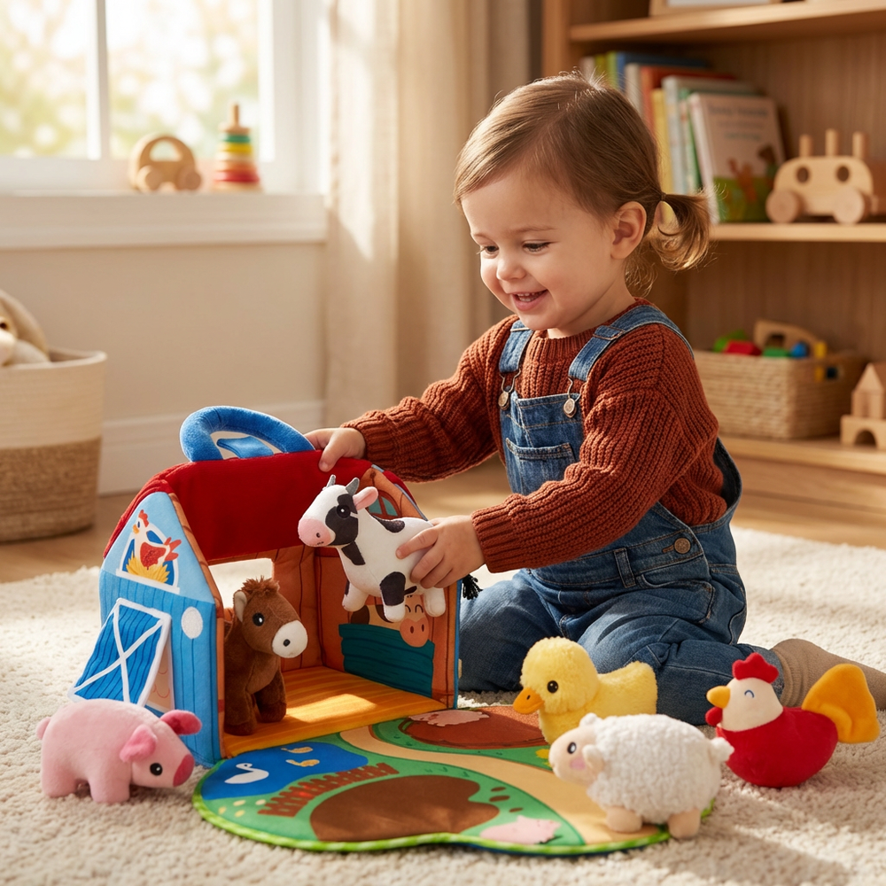 Farm Animal Playset – Soft Plush, Interactive Learning & Pretend Play