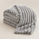 Plush Ribbed Throw Blanket – Soft Winter Texture & 2 Large Sizes