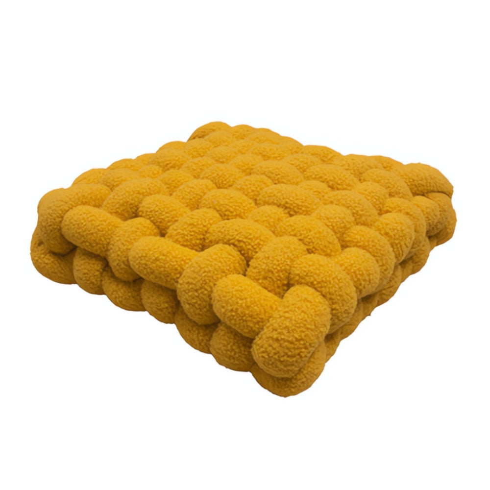 Luxurious Plush Woven Knot Boucle Cushion - Soft Decorative Throw Pillow for Home Decor