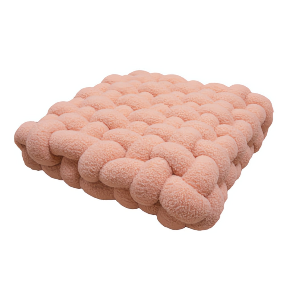 Luxurious Plush Woven Knot Boucle Cushion - Soft Decorative Throw Pillow for Home Decor