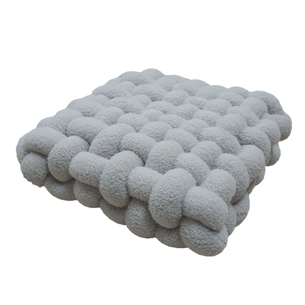 Luxurious Plush Woven Knot Boucle Cushion - Soft Decorative Throw Pillow for Home Decor