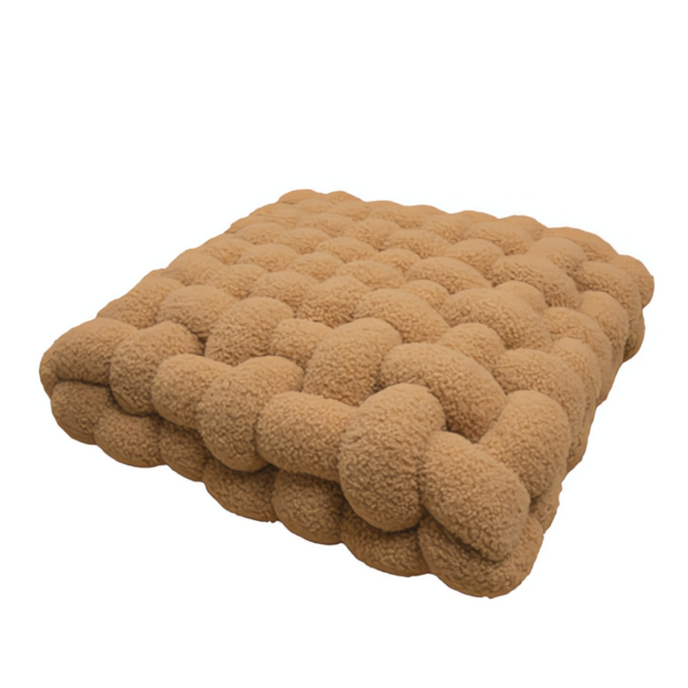 Luxurious Plush Woven Knot Boucle Cushion - Soft Decorative Throw Pillow for Home Decor