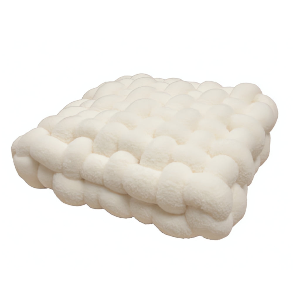 Luxurious Plush Woven Knot Boucle Cushion - Soft Decorative Throw Pillow for Home Decor