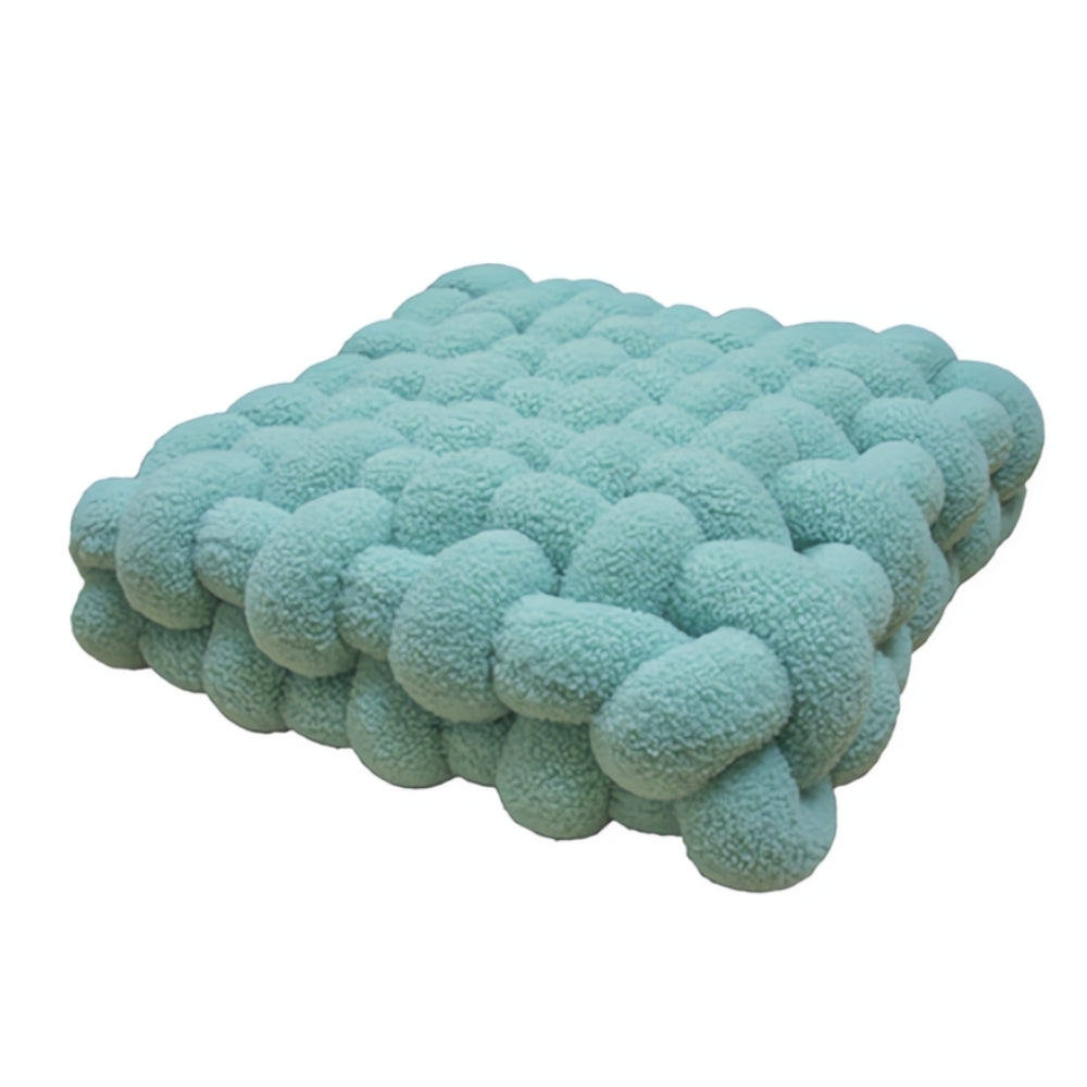 Luxurious Plush Woven Knot Boucle Cushion - Soft Decorative Throw Pillow for Home Decor