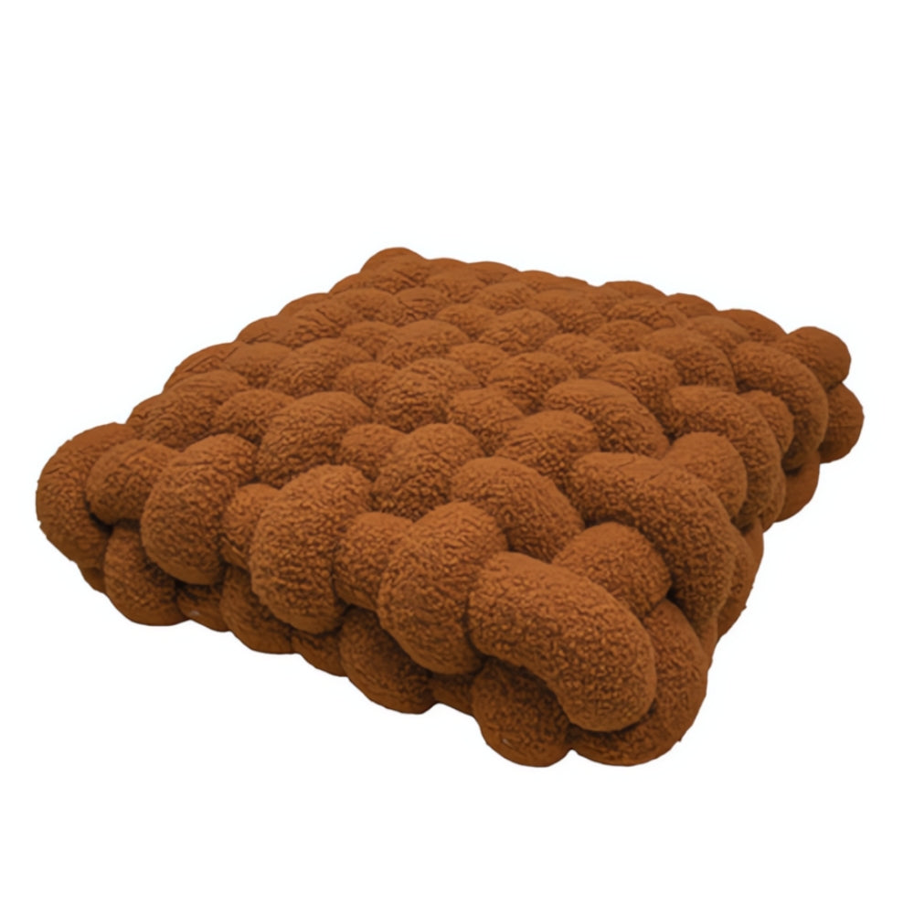 Luxurious Plush Woven Knot Boucle Cushion - Soft Decorative Throw Pillow for Home Decor