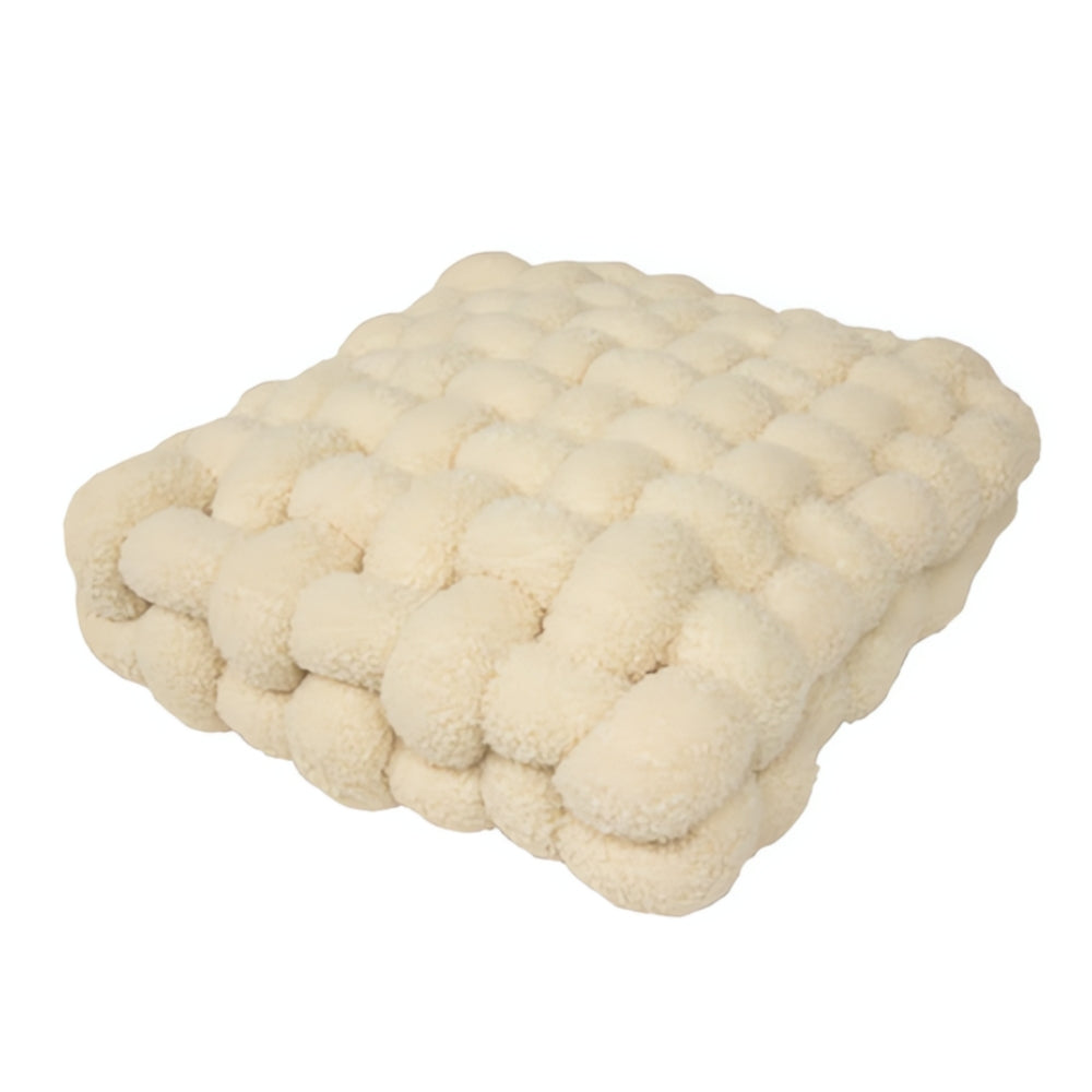 Luxurious Plush Woven Knot Boucle Cushion - Soft Decorative Throw Pillow for Home Decor