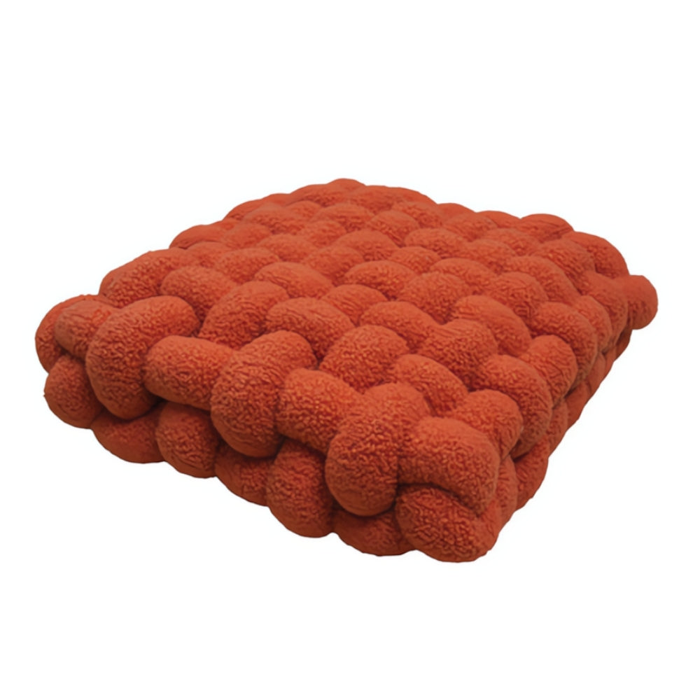 Luxurious Plush Woven Knot Boucle Cushion - Soft Decorative Throw Pillow for Home Decor