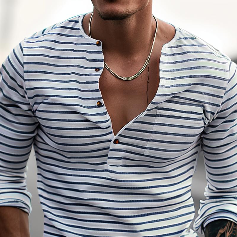Dorian striped Henley shirt - lifestyle