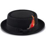 Evan Pork Pie Wool Felt Fedora Hat for Men - Stylish & Comfortable Headwear