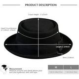Evan Pork Pie Wool Felt Fedora Hat for Men - Stylish & Comfortable Headwear