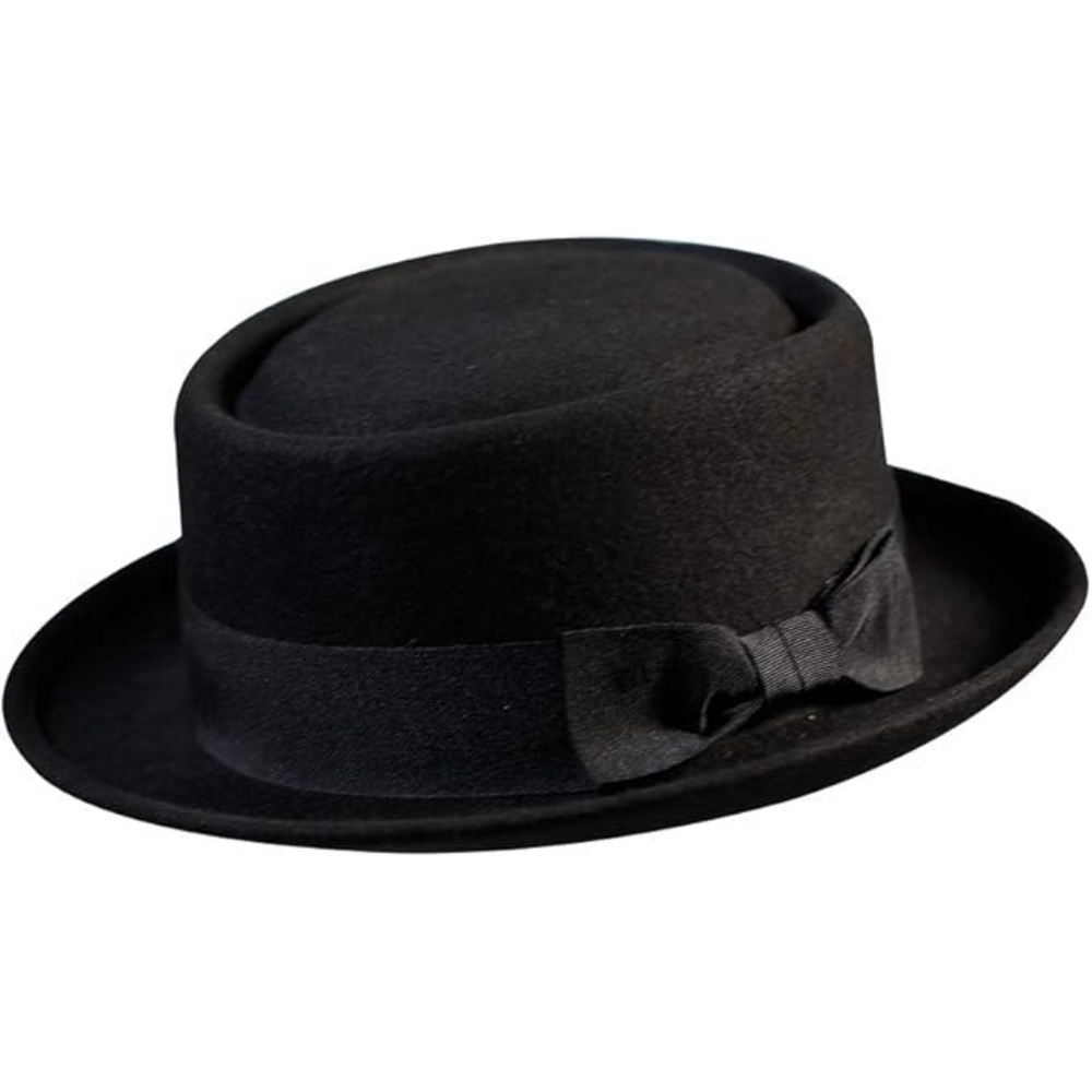 Evan Pork Pie Wool Felt Fedora Hat for Men - Stylish & Comfortable Headwear
