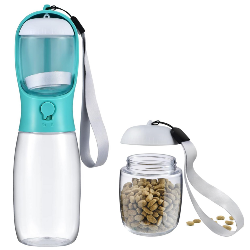 Portable Dog Water Bottle & Food Container - Leak-Proof Travel Bowl for Dogs - Ideal for Hiking, Camping, and Outdoor Adventures