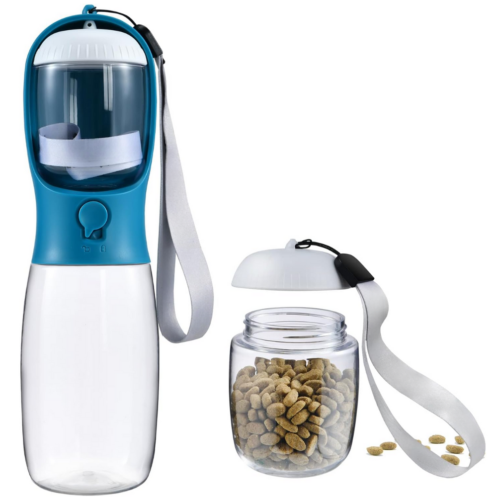 Portable Dog Water Bottle & Food Container - Leak-Proof Travel Bowl for Dogs - Ideal for Hiking, Camping, and Outdoor Adventures