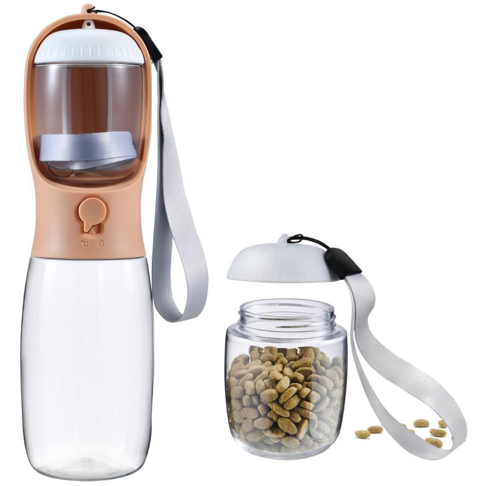 Portable Dog Water Bottle & Food Container - Leak-Proof Travel Bowl for Dogs - Ideal for Hiking, Camping, and Outdoor Adventures