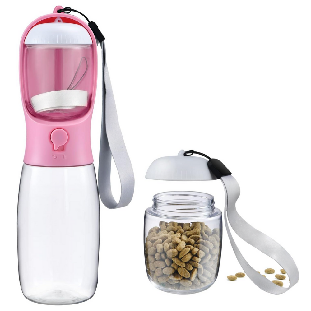 Portable Dog Water Bottle & Food Container - Leak-Proof Travel Bowl for Dogs - Ideal for Hiking, Camping, and Outdoor Adventures