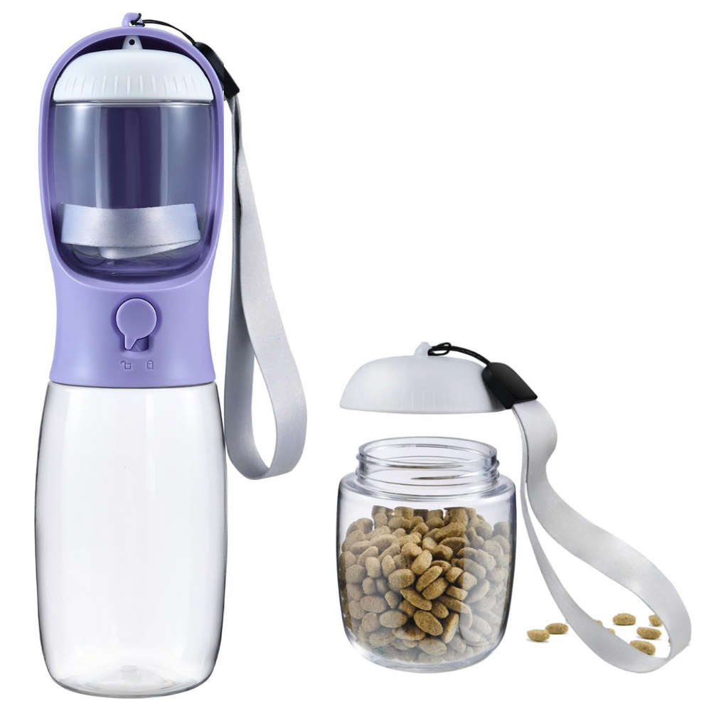 Portable Dog Water Bottle & Food Container - Leak-Proof Travel Bowl for Dogs - Ideal for Hiking, Camping, and Outdoor Adventures