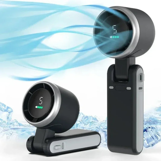 Mini Clip-On Fan – Handheld, Neck-Mount & Rechargeable Battery Design