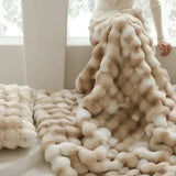 VeluLuxe Portable Faux Fur Fluffy Blanket - Ultra Soft, Cozy, and Lightweight for Travel & Home Use