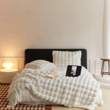 VeluLuxe Portable Faux Fur Fluffy Blanket - Ultra Soft, Cozy, and Lightweight for Travel & Home Use