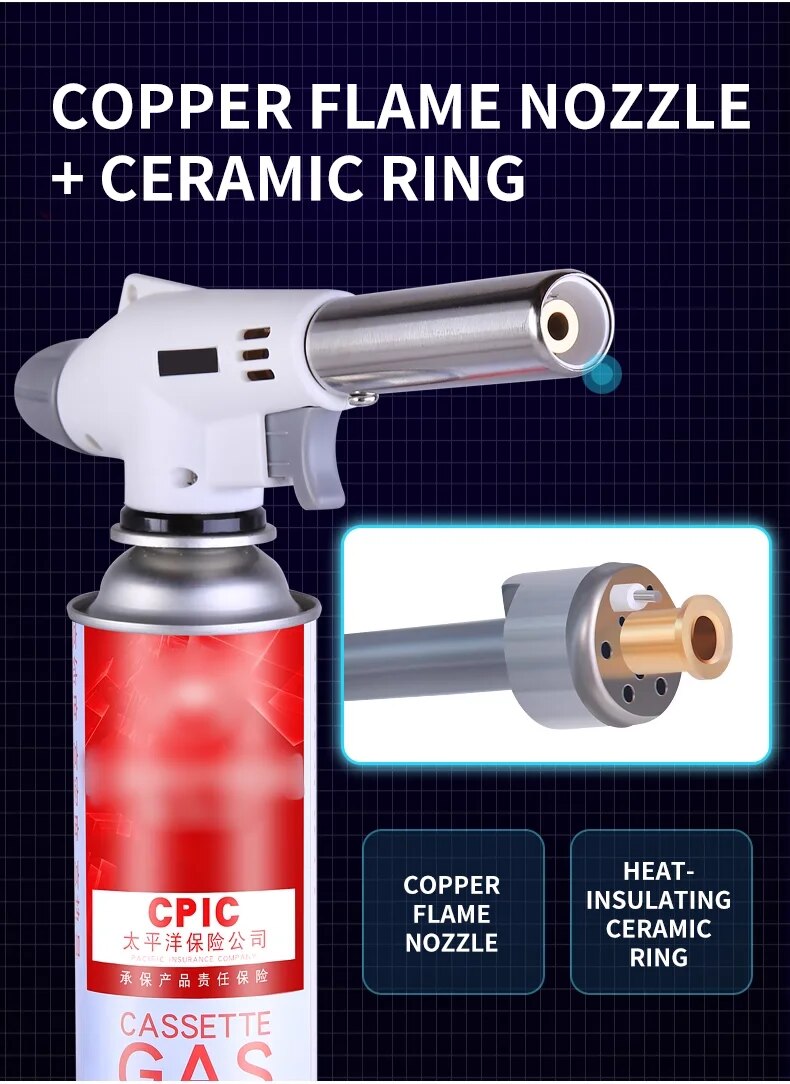 Enhanced Product Title: **Portable Butane Gas Stove - Versatile Metal Cooking Flame Gun for BBQ, Camping, and Outdoor Cooking** 

This title includes relevant keywords while maintaining clarity and appeal for potential buyers.